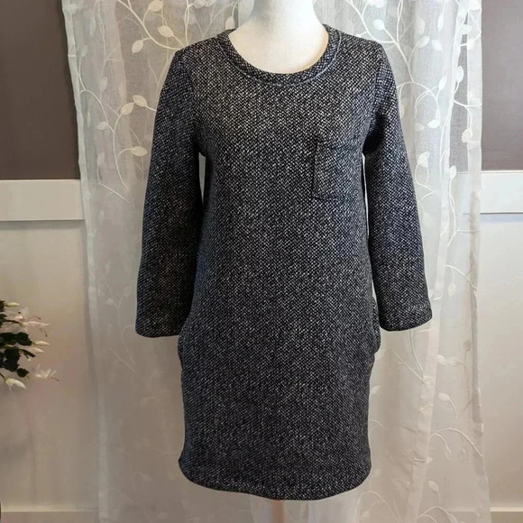 Gap Black/White Tweed Pattern Dress, Fleece feel inside, Size S - Picture 1 of 7